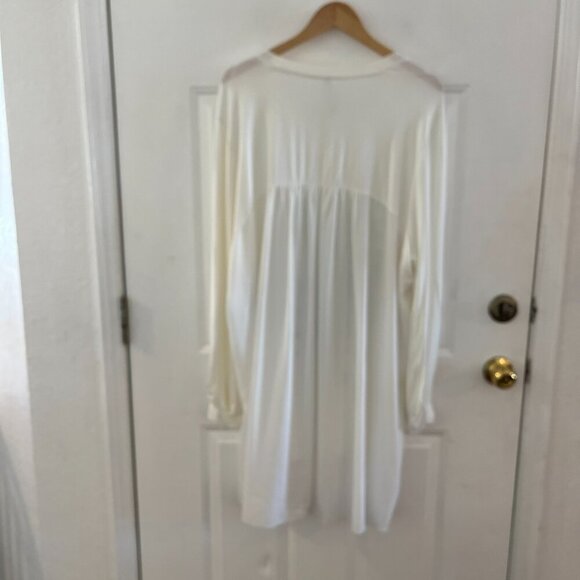 Melissa McCarthy Seven7 White Plus-Size Oversized Long Sleeve Tunic Sz 3x - Picture 6 of 9